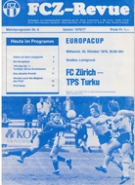FC Zürich - TPS Turku, Europacup, 20. Okt. 1976, Europacup I, Stadion Letzigrund, Offiz. Programm