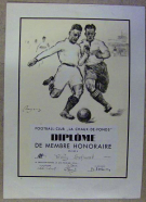 Football-Club „La Chaux-de-Fonds“ Diplome de membre Honoraire: Willy Schwab, le 29 Fev. 1944