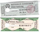 Nationales Bergrennen Mitholz-Kandersteg ca. 1954 (2 verschiedene Original Tickets)