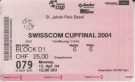 FC Wil - Grasshopper Club Zürich, 12.4. 2004, Cupfinal, St.Jakob Park, Ticket - Balkon