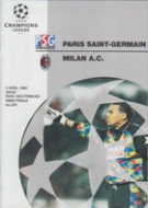 Paris Saint-Germain - Milan A.C., 5.4. 1995, CL 1/2 Final aller, Parc des Princes, Official Programme