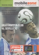 Grasshoppers Zürich - Sevilla C.F, 29.11. 2006, UEFA Cup, Stadion Hardturm Zürich, Offizielles Programm