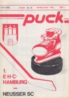 1. EHC Hamburg - Neusser SC, 15.12. 1985, Puck-Ausgabe Nr. 15, Oberliga Nord - West, Offiz. Programm