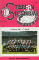 Feyenoord Rotterdam - FC Sion, 6.11. 1991, Europa Cup, Officieel Programmablad