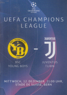 BSC Young Boys - Juventus Turin, 12.12. 2018, CL Group stage, Stade de Suisse, Offizielles Programm