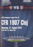 FC Basel - CFR 1907 Cluj, 21. 8. 2012, UEFA Champions Play-Off, St.Jakob Park, Offizielles Programm