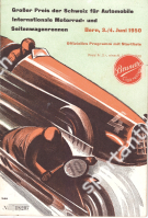 Grosser Preis der Schweiz für Automobile, für Motorräder und Seitenwagen Bern 1950, Offizielles Programm mit Starterliste