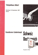 Kunstturner-Länderkampf; Schweiz - Oesterreich, 23. Sept. 1961, Tellspielhaus Altdorf, Offiz. Programm (inkl. Ticket)