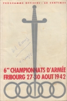 6mes Championnats d’armée Fribourg 27-30 Aout 1942, Programme officiel