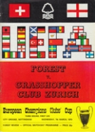 Nottingham Forest FC - Grasshopper Club Zürich, 7th March 1979, City Ground, European Championship, Off. Programme