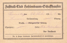 Aufgebotskarte des Fussball Club Hohlenbaum Schaffhausen Postkarte gestempelt, 22. 7. 1922
