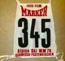 Alpine Ski WM 1978 Garmisch-Partenkirchen (Starter Nummer; diese für die Presse)