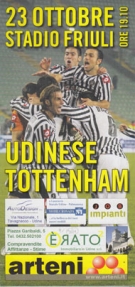 Udinese - Tottenham Hotspurs, 23. Ottobre 2008, UEFA-Cup, Official (?) Programme (folded leaflet)
