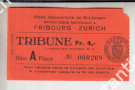 FC Fribourg - FC Zürich, Match Ligue NLA, Stade Universitaire de St-Léonard, Billet/Ticket Tribune (1954 - 1962)
