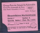 IV. Grosser Preis der Schweiz für Automobile Bern, 22.8. 1937, Ehrentribüne Murtenstrasse, Sperrsitz