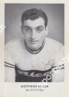 Gottfried Keller fährt RICO-Rad (Orig. Autogrammkarte für die Tour de Suisse 1949)