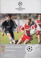 Bayer Leverkusen - AS Monaco, 10. Dez. 1997, Haberland Stadion, Championsleague, Official Programme