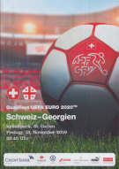 Schweiz - Georgien, 15. 11. 2019, EURO Qualf. 2020, kybunpark St.Gallen, Programme officiel