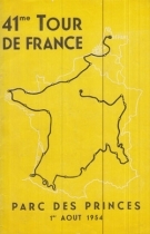 41eme Tour de France - Parc des Princes 1er Aout 1954 - Arrivée du 41e Tour de France (Programme officiel)