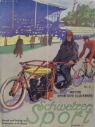 Schweizer Sport (Nr.6, 1. Okt. 1919), Farbcover v. Emil Huber Steher hinter Motorrad