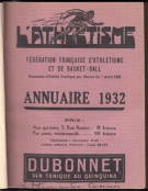 Fédération Francaise d’Athletisme et de Basket-Ball, Annuaire 1932 (4eme edition)