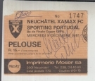 Neuchatel Xamax FC - Sporting Portugal , 15. 9. 1981, 1/8 Final Coupe UEFA, Billlet/Ticket Pelouse