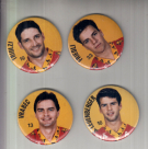 4 Grosse Ansteckbuttons SC Bern ca. 1996 (Friedli, Triulzi, Vrabec, Leuenberger)