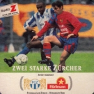 Zwei Starke Zürcher (Sport verbindet: FC Zürich + Hürlimann Bier) Bierdeckel Hürlimann Bier (ca. 1995 bis 1997)