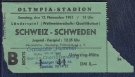 Schweiz - Schweden, 12.11. 1961, WM-Qualifikation Barragespiel, Olympia Stadion Berlin, Unterring Mitte