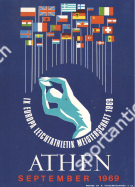 IX Europa Leichtathletik Meisterschaft 1969 Athen September 1969 (Karton Werbetafel)