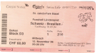 Schweiz - Brasilien, 15.11. 2006, Freundschaftsspiel, St. Jakob-Park Basel, Ticket Balkon Block D3