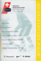Eishockey Weltmeisterschaft Zürich/Basel, Schweiz 1. bis 17. Mai 1998, Media Documentation