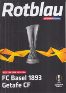 FC Basel - Getafe CF, 7.11. 2019, EL Group stage, St. Jakob Basel, Offizielles Programm