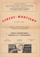 Genève - Martigny, 21 Mai 1960, Course internationale amateurs A et independants (Programme officiel)