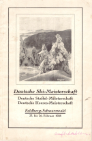 Deutsche Ski-Meisterschaft Feldberg-Schwarzwald 23. bis 26. Feb. 1928 (Programm mit Starterliste)