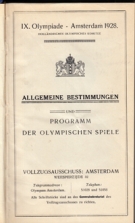 IX. Olympiade Amsterdam 1928 / Konvolut von 16 Allgemeinen Bestimmungen (1 Band gebunden ohne Covers)