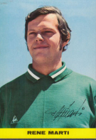 Rene Marti - FC Servette (Carte autogramme avec signature imprimé 1971)