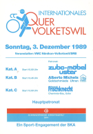 Quer WM-Revanche Volketswil, 7. Februar 1988 (Programm mit Starterliste)