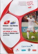 Schweiz - San Marino, 9. Okt. 2015, EURO Qualf. 2016, AFG Arena St. Gallen, Offizielles Programm