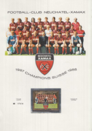 Football-Club Neuchatel-Xamax 1987 + 1988 Champion suisse (Feuille avec Vignette dorée, tirage limité)