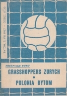 Polonia Bytom - Grasshoppers Zuerich, Intertotocup 1967, 5.8. 1967, Bytom, Official Programme