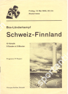 Box Länderkampf; Schweiz - Finnland, 13. 5. 1960, Basler Mustermesse, Offizielles Programm