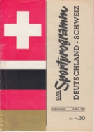 Deutschland - Schweiz, 9.11. 1952, Rosenau Stadion Augsburg, Zweit Programm