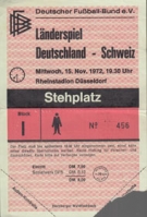 Deutschland - Schweiz, 15.11. 1972, Freundschaftsspiel, Rheinstadion Düsseldorf, Stehplatz