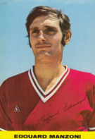 Edouard Manzoni - FC Servette (Carte autogramme avec signature imprimé 1971)