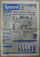 „Mister Cupfinal“ Alain Balet führte Sion zum 3:1 Triumph (SPORT, Nr.57, 20.5. 1986)