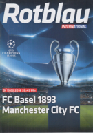 FC Basel - Manchester City, 13.2. 2018, UEFA Qualf. CL, St. Jakob Park, Official Programme