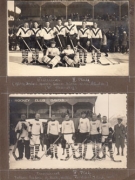 Eishockey-Europameisterschaft Davos 1926 (4 original Photographien geklebt auf Karton mit Aufstellung)