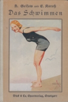 Das Schwimmen (Mehrfarbige Umschlagzeichnung von Ludwig Hohlwein)