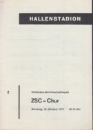 ZSC - Chur, 19.10. 1971, NLB, Hallenstadion Zürich, Offizielles Programm